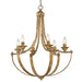 0815-6 HG- Victoria 6-Light Chandelier in Heirloom Gold by Golden Lighting