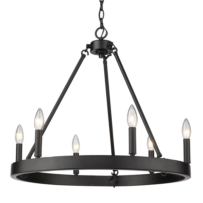 1017-6 BLK- Alastair 6-Light Chandelier in Matte Black by Golden Lighting