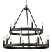 1017-69 BLK- Alastair 2-Tier 15-Light Chandelier in Matte Black by Golden Lighting