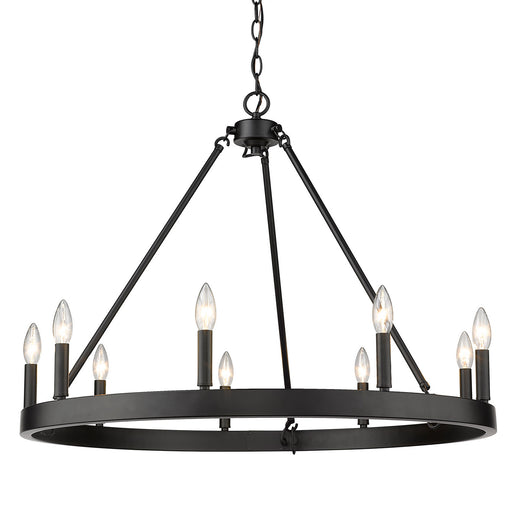 1017-9 BLK- Alastair 9-Light Chandelier in Matte Black by Golden Lighting