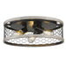 3171-FM15 BLK-CW- Bailey 15" Flush Mount in Matte Black with Chicken Wire Shade by Golden Lighting