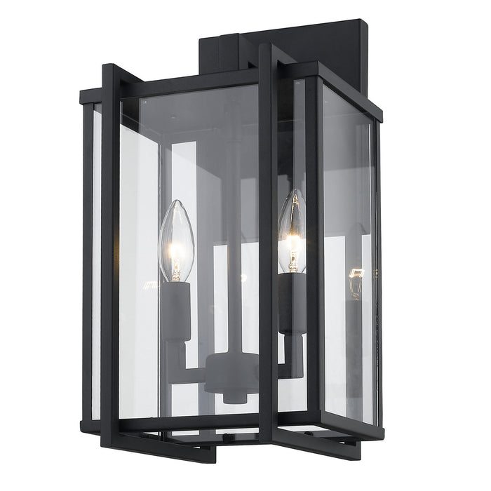 6071-OWM NB-CLR- Tribeca Outdoor Wall Sconce in Natural Black with Clear Glass by Golden Lighting