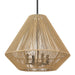 6937-4P BLK-NR- Valentina 4-Light Pendant in Matte Black with Natural Raphia Rope by Golden Lighting