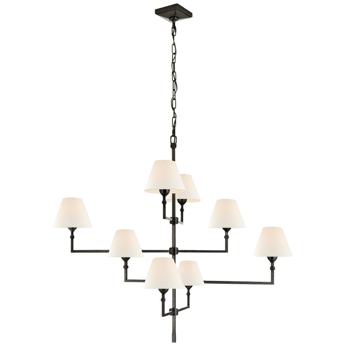 Jane Eight Light Chandelier in Gun Metal