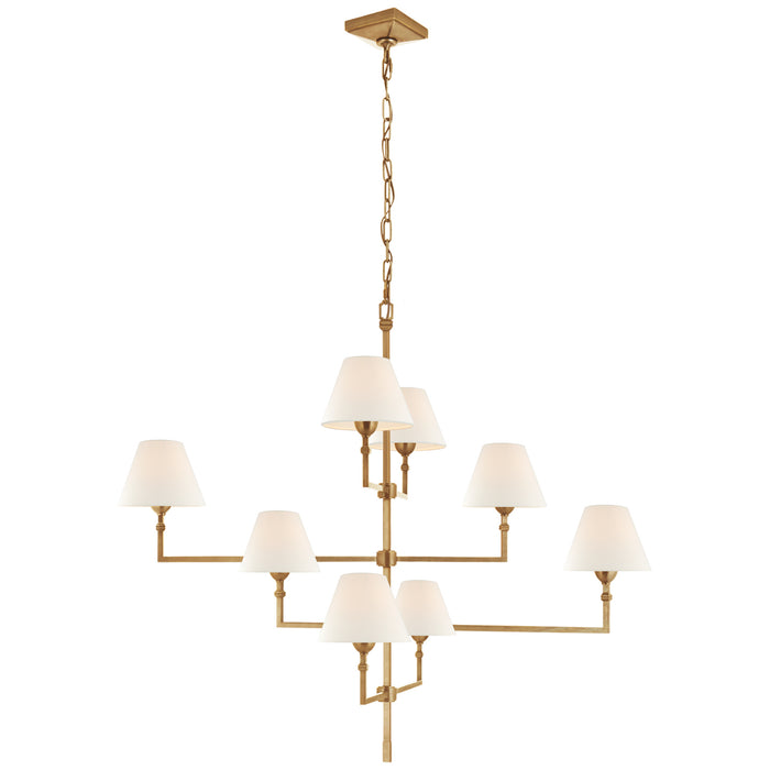 Jane Eight Light Chandelier in Hand-Rubbed Antique Brass