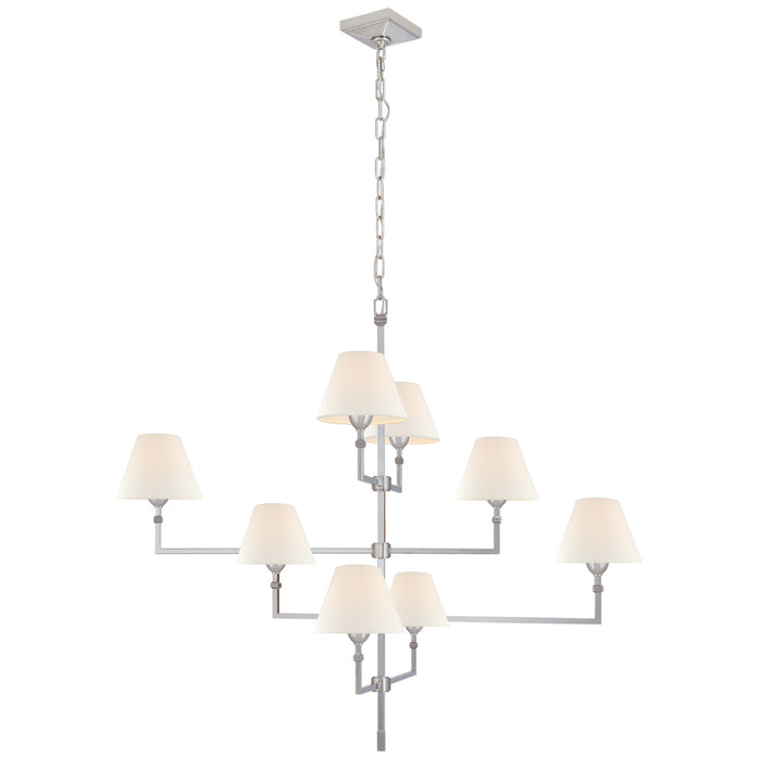 Jane Eight Light Chandelier in Polished Nickel