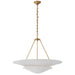 Mollino Six Light Chandelier in Hand-Rubbed Antique Brass