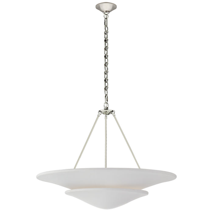 Mollino Six Light Chandelier in Polished Nickel