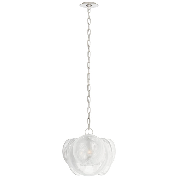 Loire Three Light Chandelier in Polished Nickel