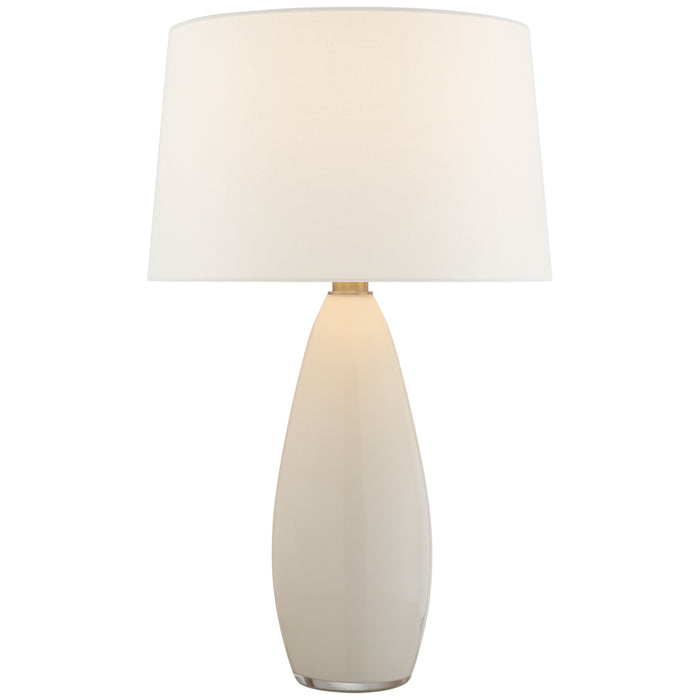 Myla One Light Table Lamp in White Glass