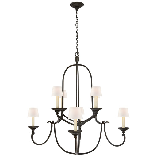 Flemish Eight Light Chandelier in Aged Iron