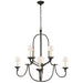 Flemish Eight Light Chandelier in Aged Iron