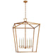 Darlana Six Light Lantern in Gilded Iron