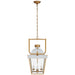 Coventry Four Light Lantern in Matte White and Antique-Burnished Brass