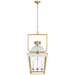 Coventry Four Light Lantern in Matte White and Antique-Burnished Brass