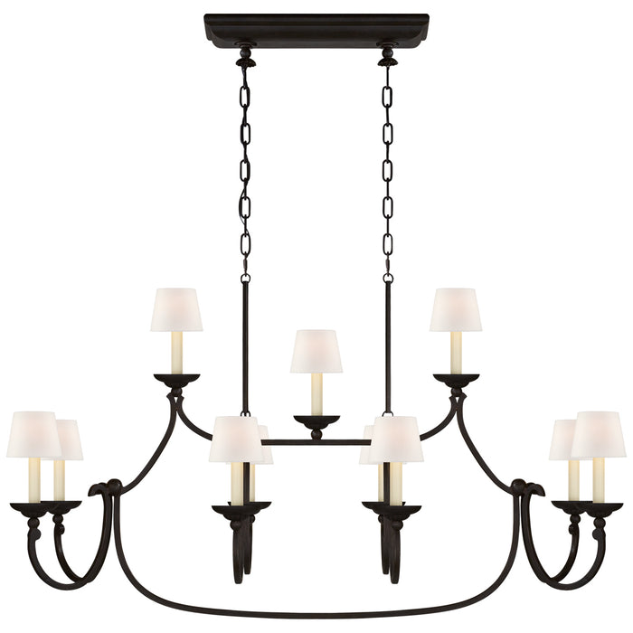 Flemish 11 Light Linear Pendant in Aged Iron