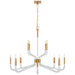 Reagan 12 Light Chandelier in Antique-Burnished Brass and Crystal