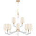 Reagan 12 Light Chandelier in Antique-Burnished Brass and Crystal