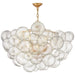 Talia Eight Light Chandelier in Gild and Clear Swirled Glass