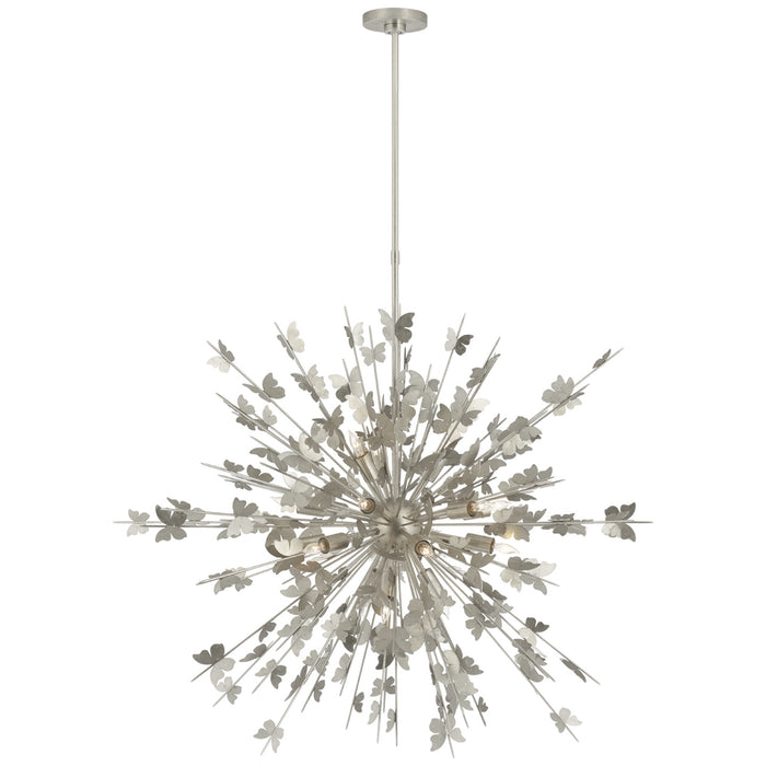 Farfalle 18 Light Chandelier in Burnished Silver Leaf