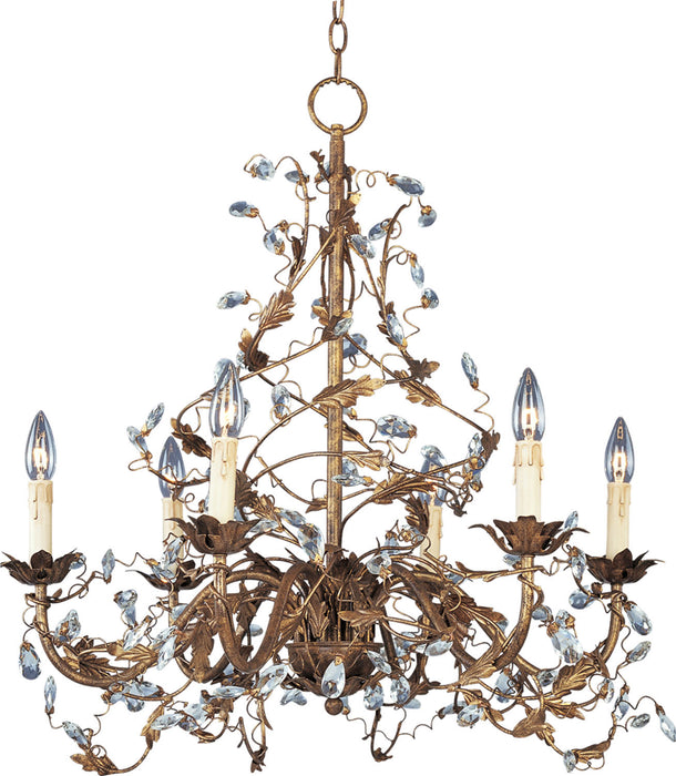 2851EG - Elegante 6-Light Chandelier in Etruscan Gold by Maxim Lighting