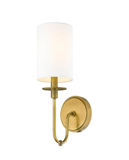 809-1S-RB-WH - Ella 1-Light Wall Sconce in Rubbed Brass by Z-Lite Lighting