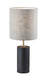 Dean Table Lamp in Black Poplar Wood with Antique Brass Accent