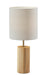 Dean Table Lamp in Natural Oak Wood with Antique Brass Accent