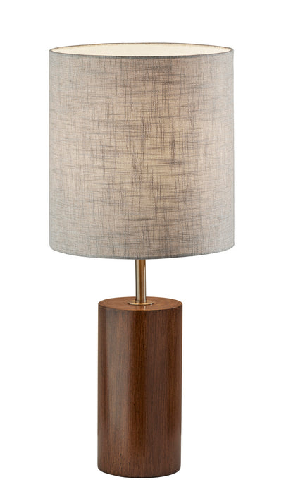 Dean Table Lamp in Walnut Poplar Wood with Antique Brass Accent