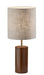 Dean Table Lamp in Walnut Poplar Wood with Antique Brass Accent