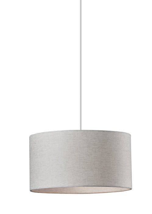 Harvest One Light Pendant in White Textured Fabric