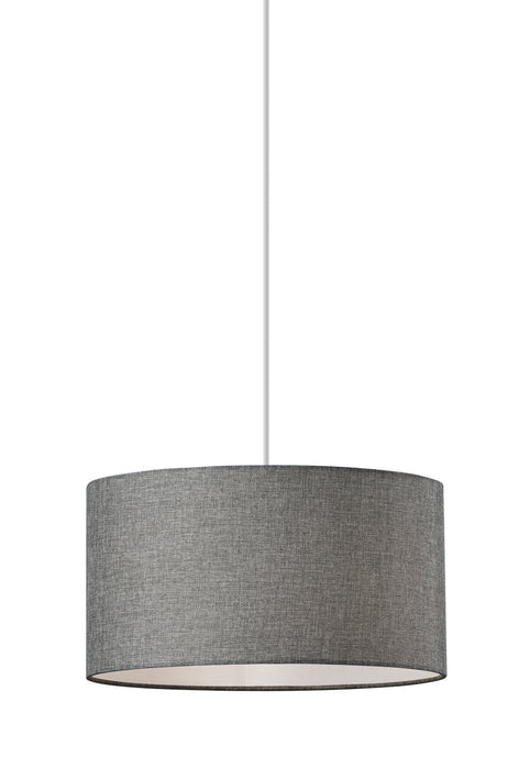 Harvest One Light Pendant in Grey Textured Fabric