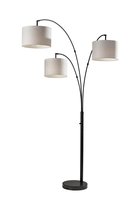 Bowery Three Light Arc Lamp in Black