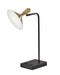 Lucas LED Desk Lamp in Black with Antique Brass