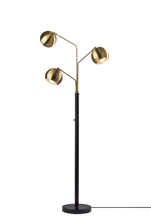 Emerson Three Light Tree Lamp in Black & Antique Brass