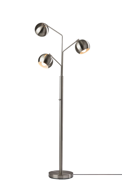 Emerson Three Light Tree Lamp in Brushed Steel