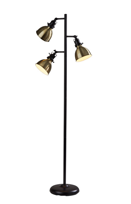 Alden Three Light Tree Lamp in Antique Bronze & Antique Brass