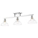 0305-3SF CH-CLR - Carver 3-Light Semi-Flush in Chrome with Clear Glass by Golden Lighting