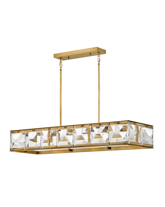 Jolie Large LED Linear Chandelier in Heritage Brass