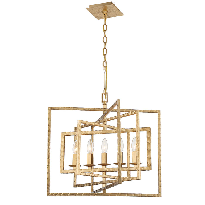 336-GA- Capri 5-Light Chandelier in Antique Gold by Crystorama