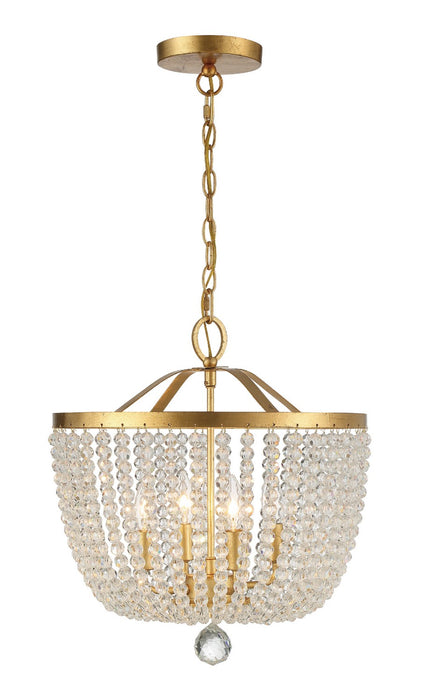 604-GA- Rylee 4-Light Chandelier in Antique Gold by Crystorama