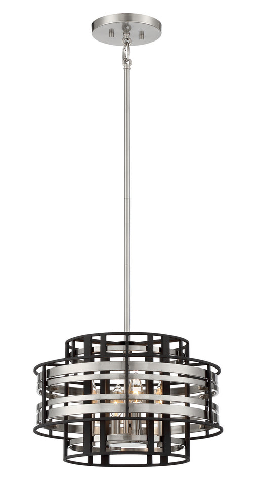 N7984-420 - Presten 4-Light Foyer Pendant in Brushed Nickel with Sand Coal by Metropolitan