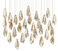 9000-0707 - Glace 30-Light Pendant in Painted Silver & Antique Brass by Currey and Company