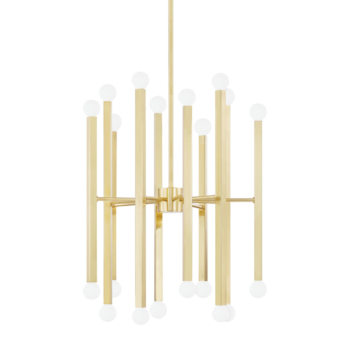 H463820-AGB - Dona 20 Light Chandelier in Aged Brass by Mitzi