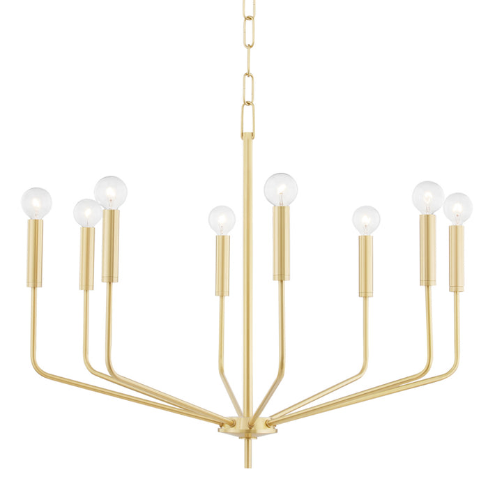 H516808-AGB - Bailey 8-Light Chandelier in Aged Brass by Mitzi