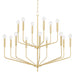 H516815-AGB - Bailey 15 Light Chandelier in Aged Brass by Mitzi