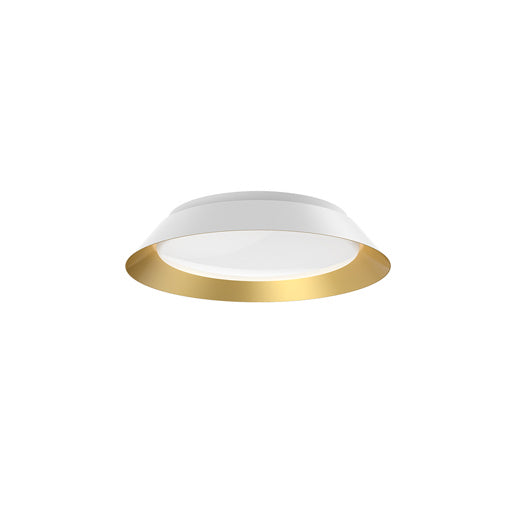 FM43414-WH/GD - Jasper LED Flush Mount in White & Gold by Kuzco Lighting