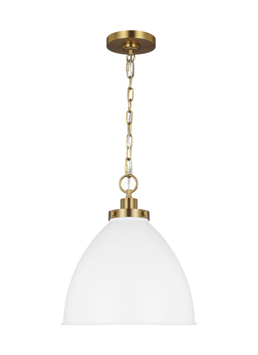 CP1291MWTBBS - Wellfleet 1-Light Pendant in Matte White by Visual Comfort Studio