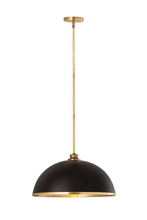 1004P20-MB-RB - Landry 1-Light Pendant in Matte Black & Rubbed Brass by Z-Lite Lighting