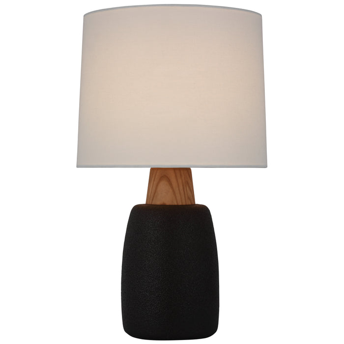 Aida LED Table Lamp in Porous Black and Natural Oak